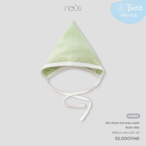 NOUS - Mũ chùm tai màu xanh buộc dây - Nu Petit - FS - SS24.T4A