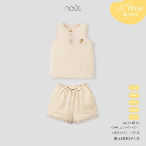 NOUS - Bộ ba lỗ be đính quả dâu vàng - Nu Doux - 6M - SS24.T5A