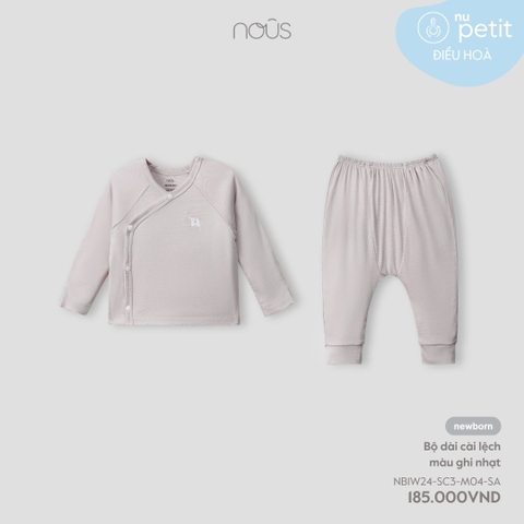 NOUS - Bộ dài cài lệch màu ghi nhạt - Nu Petit - NB - SS24.T7A