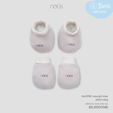 NOUS - Set BTBC màu ghi nhạt phối trắng - Nu Petit - FS - SS24.T7A