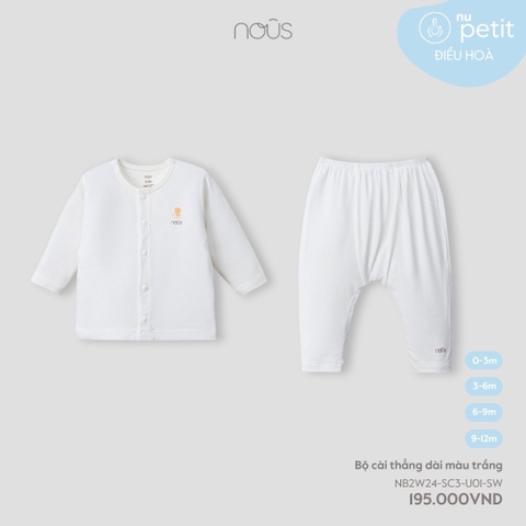 NOUS - Bộ cài thẳng dài màu trắng - Nu Petit - 3M - SS24.T7A