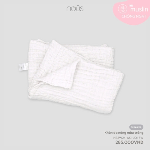 NOUS - Khăn tắm đa năng màu trắng - FS -