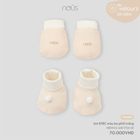 NOUS - Set BTBC màu be phối trắng - Nu Velours - FS - SS24.T9A