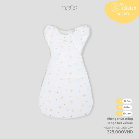 NOUS - Túi ngủ trắng in họa tiết viền kẻ - Nu Doux - S - SS24.T9A