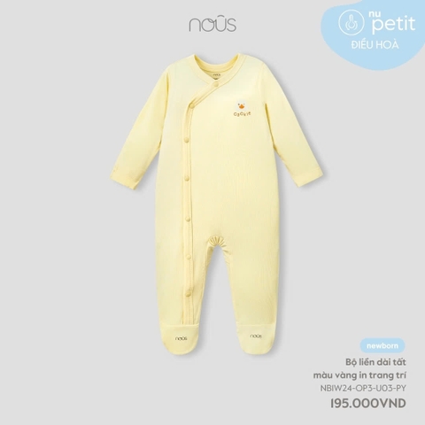 NOUS - Body dài tất màu vàng in trang trí - Nu Petit - NB - SS24.T9A