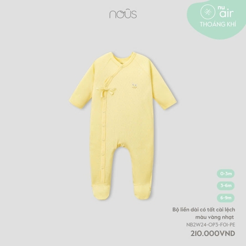 NOUS - Body dài có tất cài lệch màu vàng nhạt - Nu Air - SS24.T9A