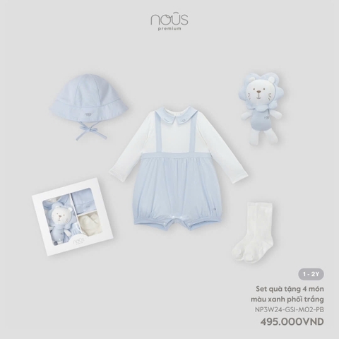 NOUS - Set quà tặng 4 món màu xanh phối trắng - Nu Petit - 1Y - SS24.T9A