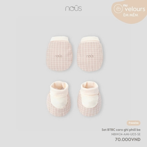 NOUS - Set BTBC caro ghi phối be - Nu Velours - FS - SS24.T10A