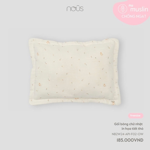 NOUS - Gối bông chữ nhật in họa tiết thỏ - Nu Muslin - FS - SS24.T10A