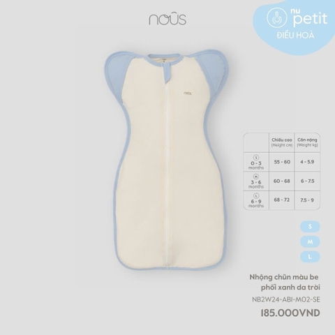 NOUS - Nhộng chũn màu be phối xanh da trời - Nu Petit - S - SS24.T10B