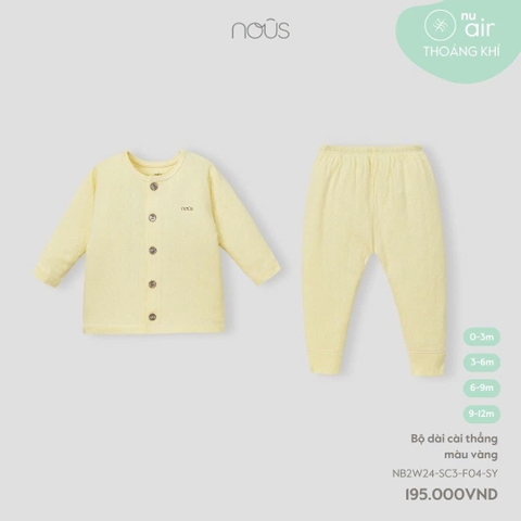 NOUS:-:Bộ:dài:cài:thẳng:màu:vàng:-:3-6M:-:SS24.11B
