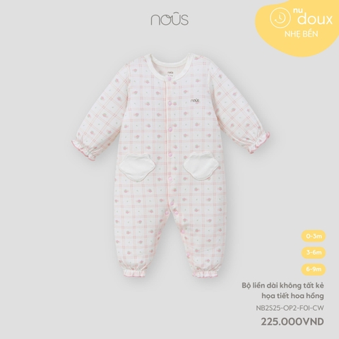 NOUS:-:Body:dài:không:tất:kẻ:họa:tiết:hoa:hồng:-:0-3M:-:SS25.T2A