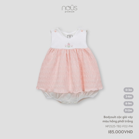 NOUS - body cộc giả váy màu hồng phối trắng - Nu Doux - SS25.T2A