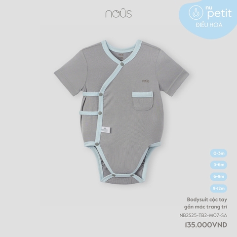 NOUS - Body chip cộc tay gắn mác trang trí - 9-12M -