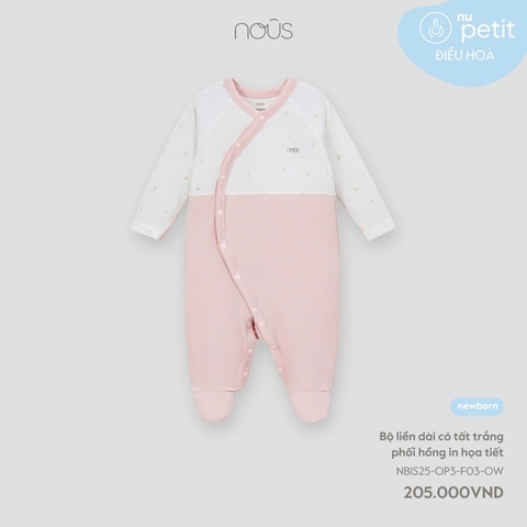 NOUS - Body dài có tất trắng phối hồng in họa tiết - Nu Petit - SS25.T3A