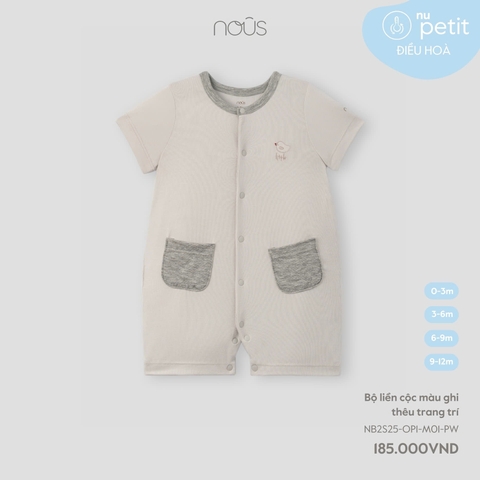 NOUS - Body cộc màu ghi thêu trang trí - Nu Petit - SS25.T3A