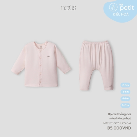 NOUS - Bộ cài thẳng dài màu hồng nhạt - SS25.T3A