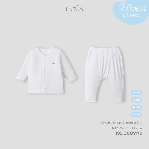 NOUS - Bộ cài thẳng dài màu trắng - SS25.T3A