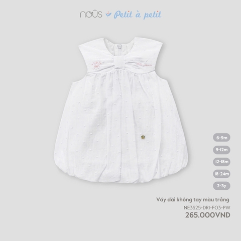 NOUS:-:Váy:dài:không:tay:màu:trắng:-:9-12M:-:SS25.T4A