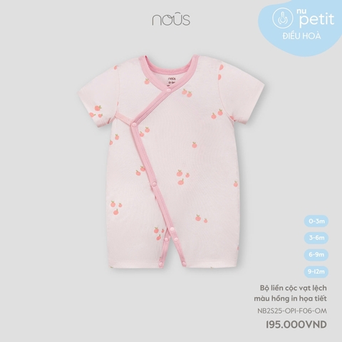 NOUS - Body cộc vạt lệch màu hồng in họa tiết - Petit - SS25.T3B