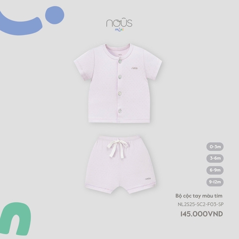 NOUS S10 - Bộ cộc tay màu tím - 0-3M - SS25.T5C