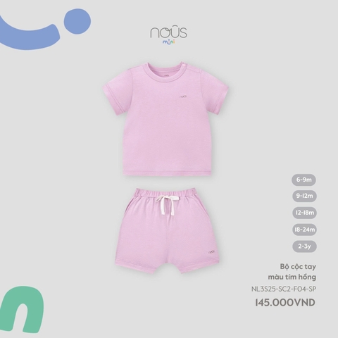 NOUS S10 - Bộ cộc tay màu tím hồng - 6-9M - SS25.T5C