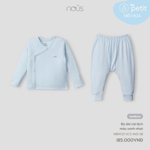 NOUS - Bộ dài cài lệch màu xanh nhạt - Newborn - SS25.T6C