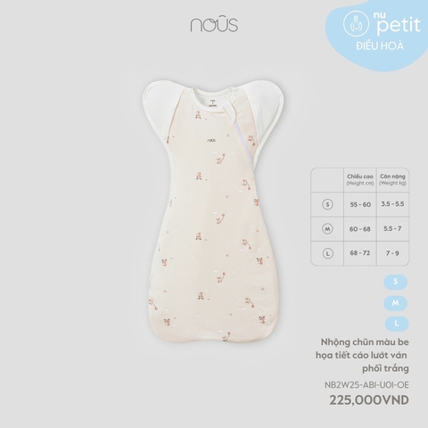 NOUS - Nhộng chũn màu be họa tiết cáo lướt ván phối trắng - - L - SS25.T8A