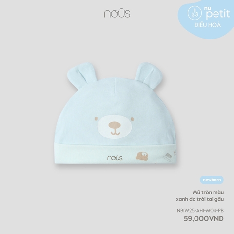 NOUS - Mũ tròn màu xanh da trời tai gấu - SS25.T8A