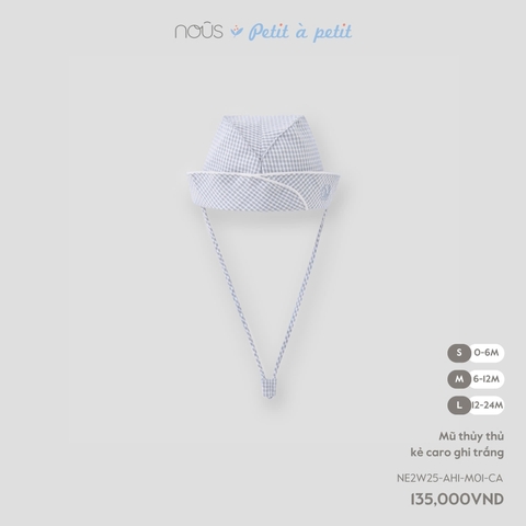 NOUS - Mũ thủy thủ kẻ caro ghi trắng - SS25.T8A