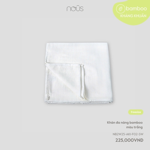 NOUS - Khăn đa năng bamboo màu trắng - SS25.T8A