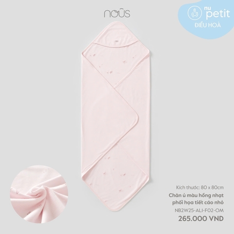 NOUS - Chăn ủ màu hồng nhạt phối họa tiết cáo nhỏ -SS25.T9A