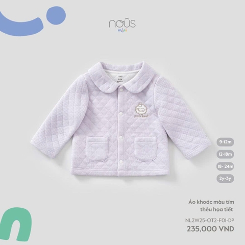 NOUS MINI- Áo khoác màu tím thêu họa tiết - SS25.T10A