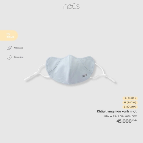 NOUS - Khẩu trang màu xanh nhạt - M - SS26.T1A