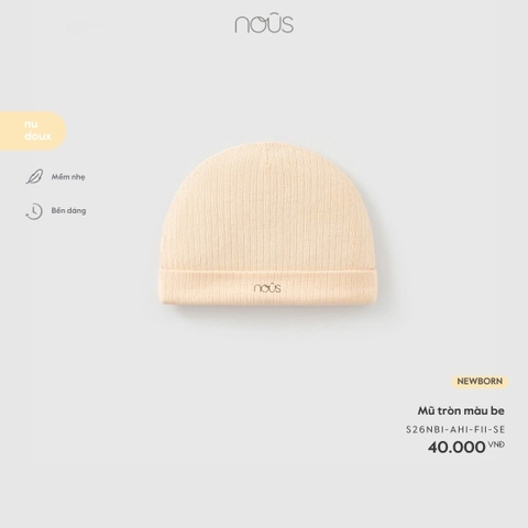 NOUS - Mũ tròn màu be - FS - SS26.T1A