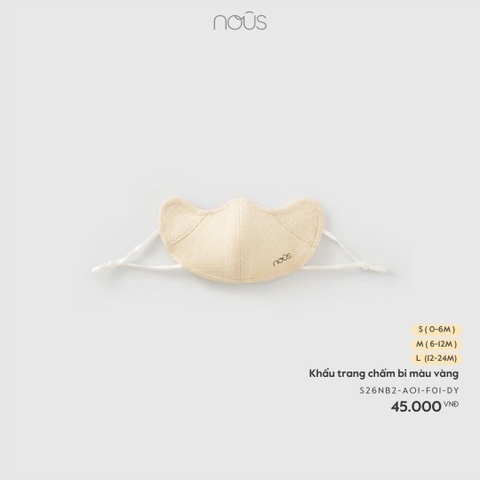 NOUS - Khẩu trang chấm bi màu vàng - L - SS26.T1A