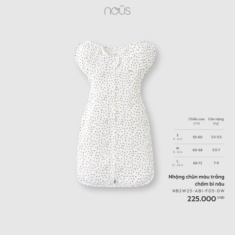 NOUS - Nhộng chũn màu trắng chấm bi nâu - L - SS26.T3A