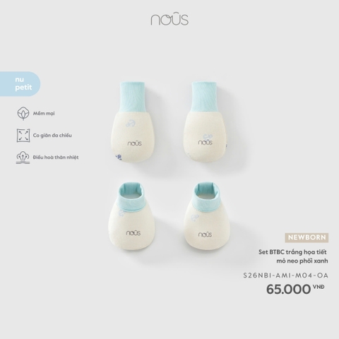 NOUS - Set BTBC trắng họa tiết mỏ neo phối xanh - Newborn - SS26.T4A