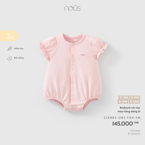 NOUS - Bodysuit cộc tay màu hồng dáng bí - 9-12M - SS26.T4A