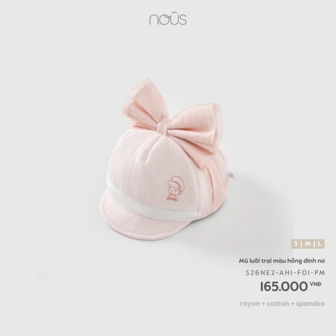 NOUS - Mũ lưỡi trai màu hồng đính nơ - M - SS26.T7A