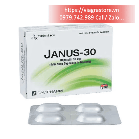 Janus 30mg Davipharm - Sản phẩm hỗ trợ điều trị xuất tinh sớm (2 vỉ x 4 viên)