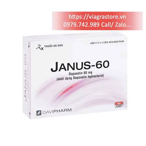 Janus 60mg Davipharm - Sản phẩm hỗ trợ điều trị xuất tinh sớm (2 vỉ x 4 viên)