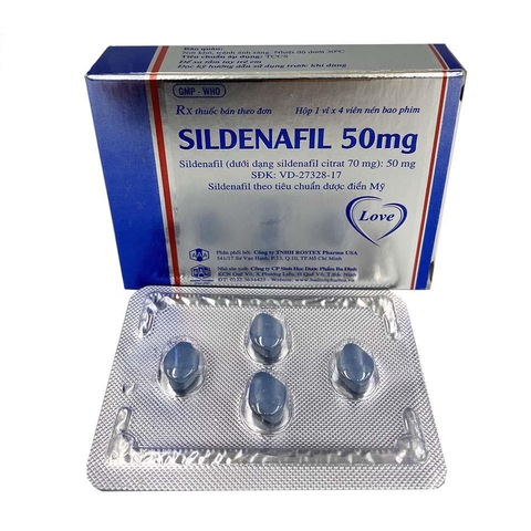Sildenafil 50mg Badinh Pharma (Hộp 4 viên)