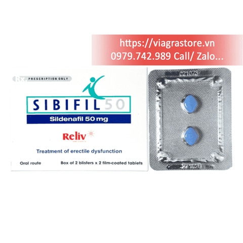 Sibifil 50 - Điều trị rối loạn cương dương (1 vỉ x 4 viên)