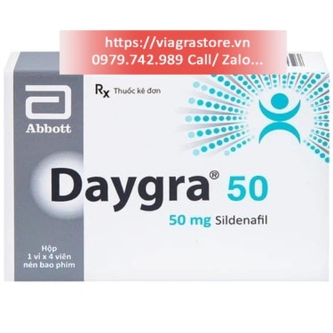 Daygra 50 hãng Abbott - Điều Trị Rối Loạn Cương Dương (Hộp 4 viên)