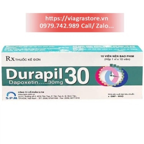 Durapil 30mg Hãng SPM - Điều Trị Xuất Tinh Sớm Ở Nam Giới (Hộp 1 vỉ x 10 viên)