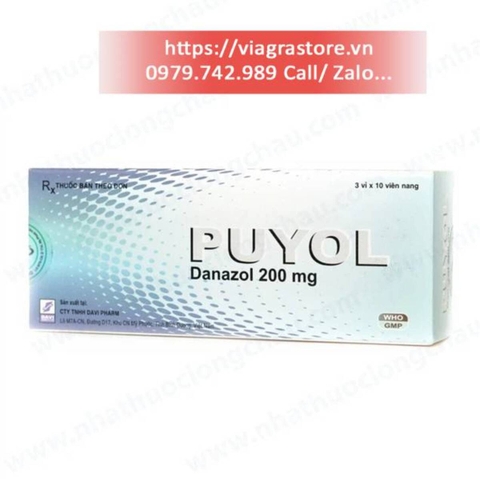 Puyol 200mg Davipharm điều trị lạc nội mạc tử cung (3 vỉ x 10 viên)