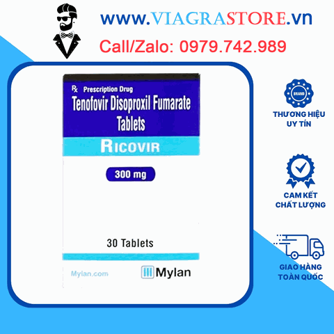 Ricovir 300mg Hãng Mylan Điều Trị HIV-1 (30 viên)