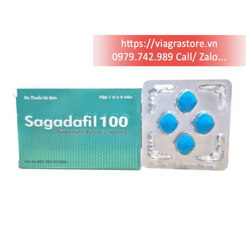 Sagadafil 100 - Điều trị rối loạn cương dương (1 vỉ x 4 viên)