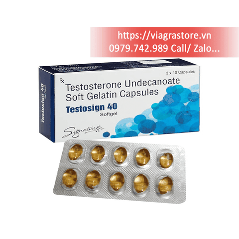 Testosign 40 - Testosterone Undecanoate 40mg Soft Gelatin Capsules - Signature Pharma (Hộp 30 Viên)
